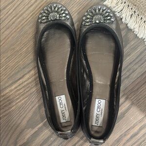 Jimmy Choo Metallic Embellished Flats